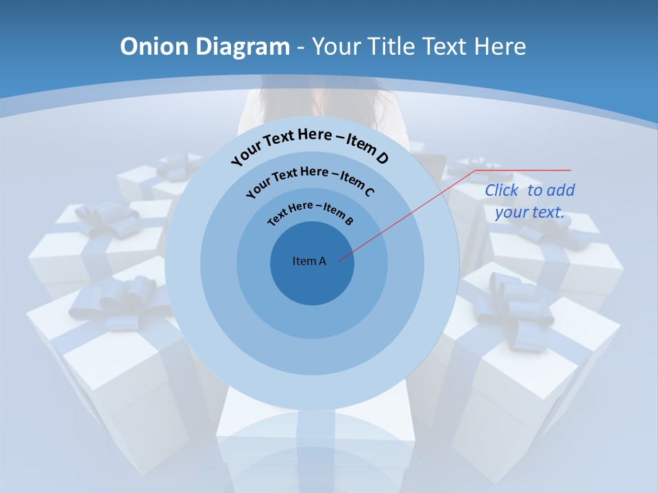 A Woman Sitting In Front Of A Laptop Surrounded By Presents PowerPoint Template