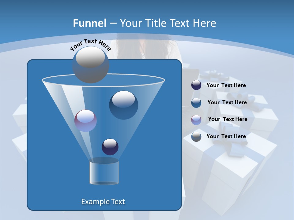 A Woman Sitting In Front Of A Laptop Surrounded By Presents PowerPoint Template