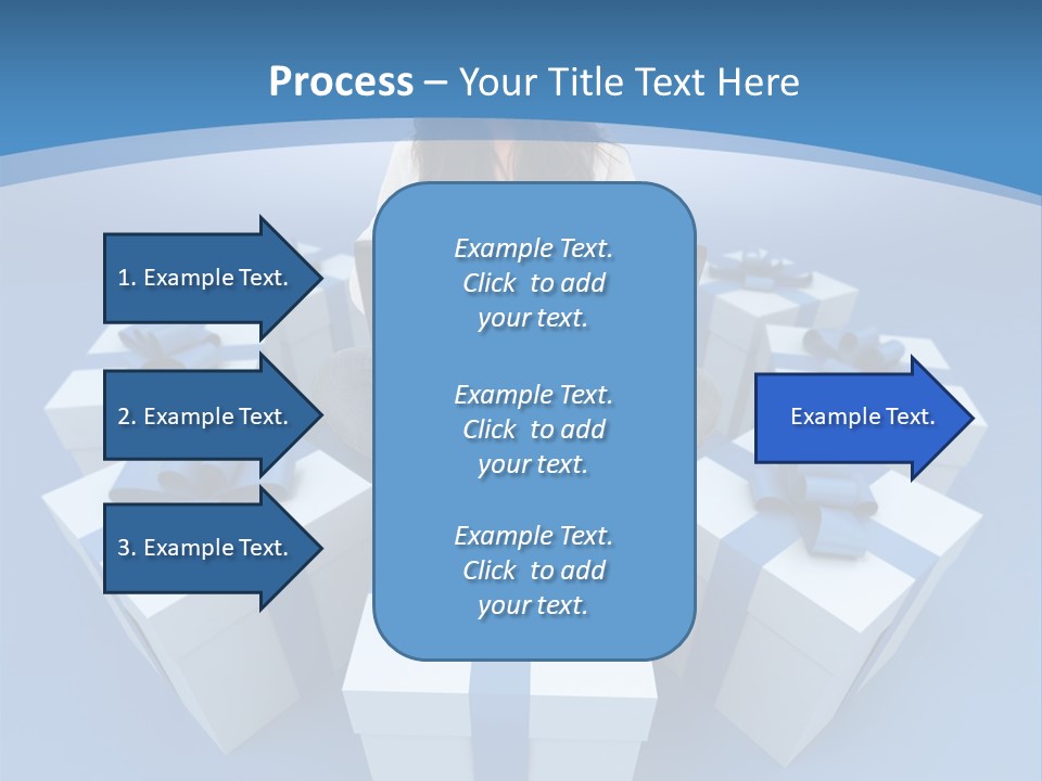A Woman Sitting In Front Of A Laptop Surrounded By Presents PowerPoint Template