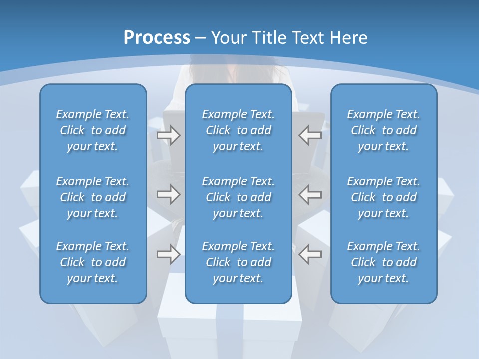 A Woman Sitting In Front Of A Laptop Surrounded By Presents PowerPoint Template