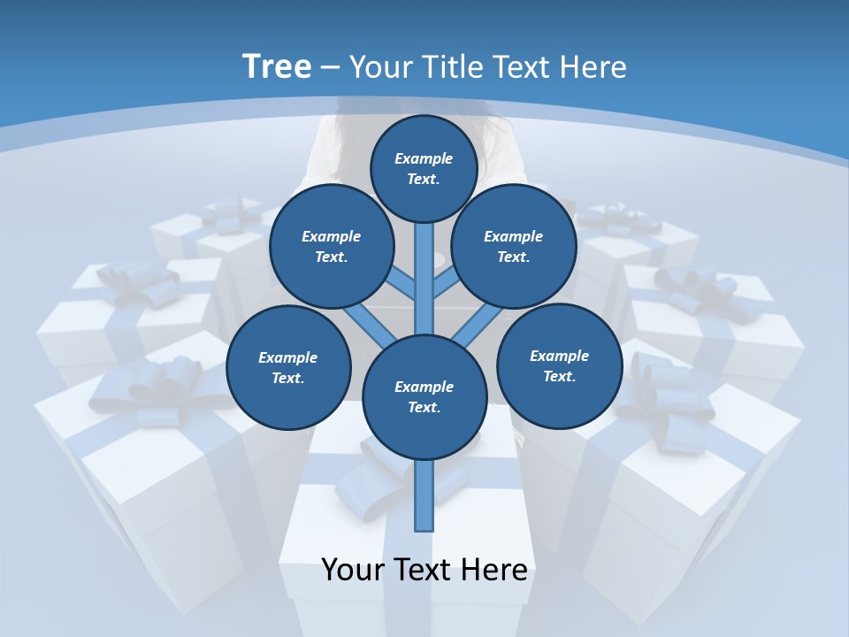 A Woman Sitting In Front Of A Laptop Surrounded By Presents PowerPoint Template