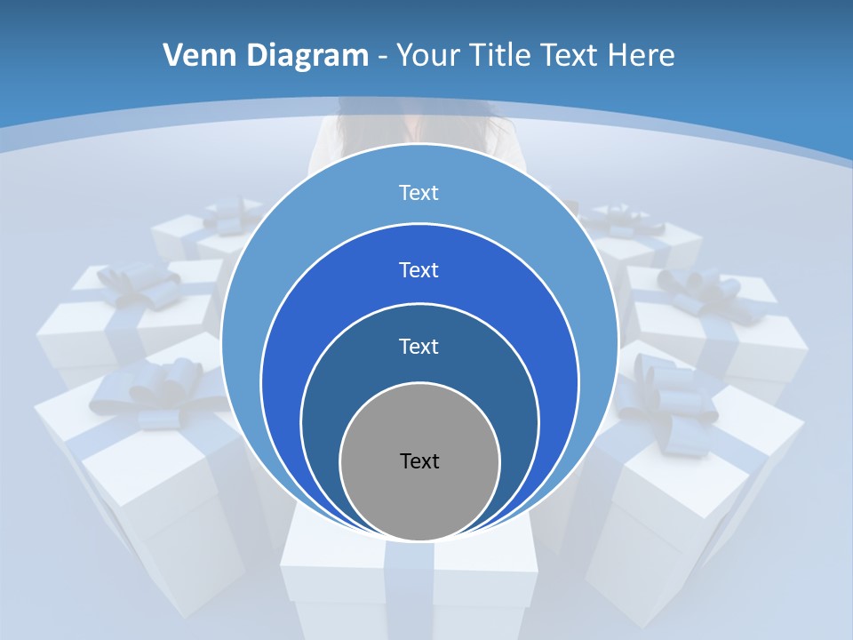 A Woman Sitting In Front Of A Laptop Surrounded By Presents PowerPoint Template