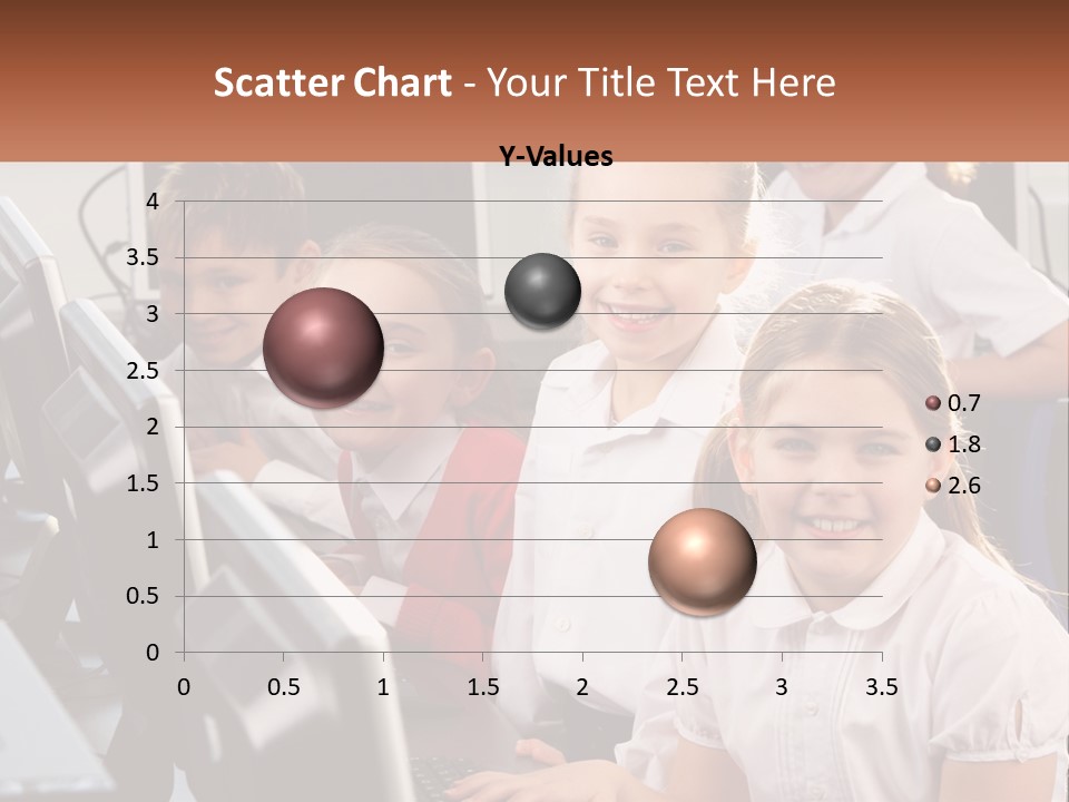A Group Of Children Sitting In Front Of A Computer PowerPoint Template