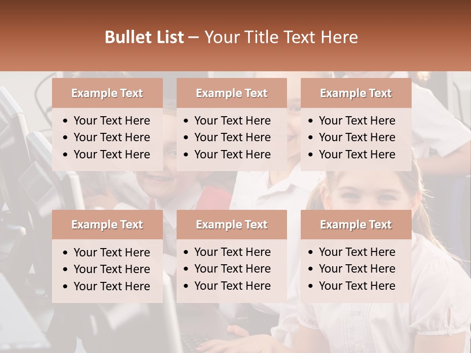 A Group Of Children Sitting In Front Of A Computer PowerPoint Template