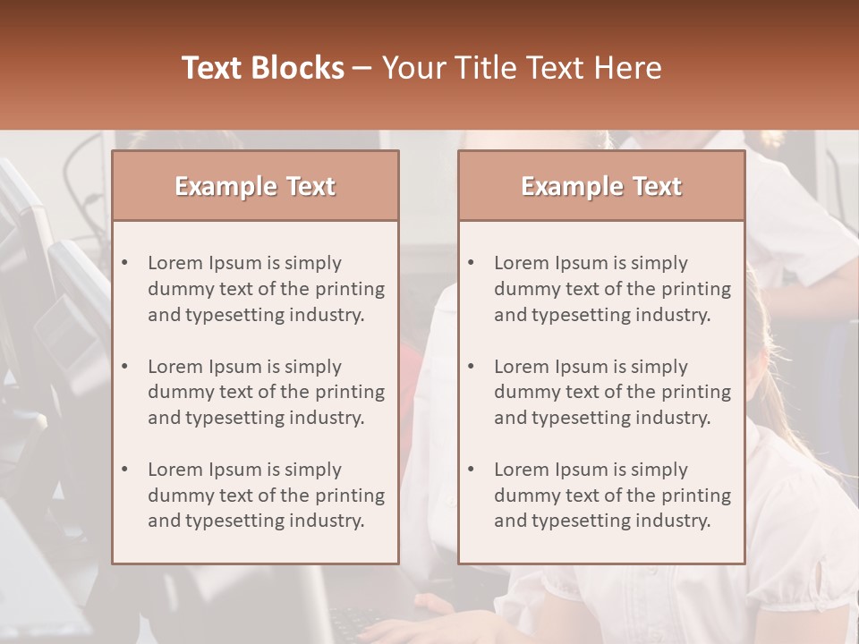 A Group Of Children Sitting In Front Of A Computer PowerPoint Template