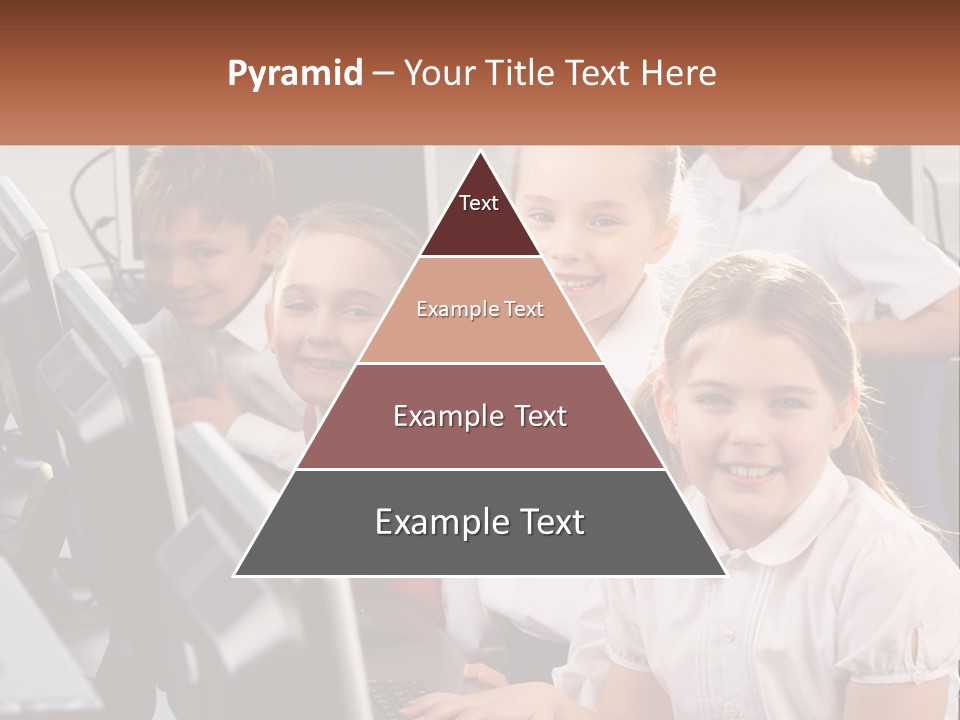 A Group Of Children Sitting In Front Of A Computer PowerPoint Template