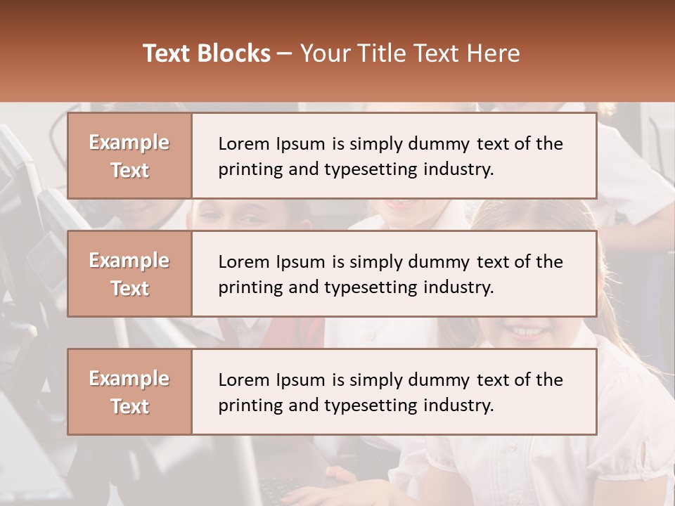 A Group Of Children Sitting In Front Of A Computer PowerPoint Template
