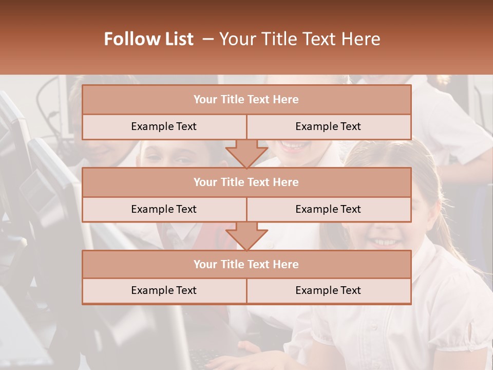 A Group Of Children Sitting In Front Of A Computer PowerPoint Template