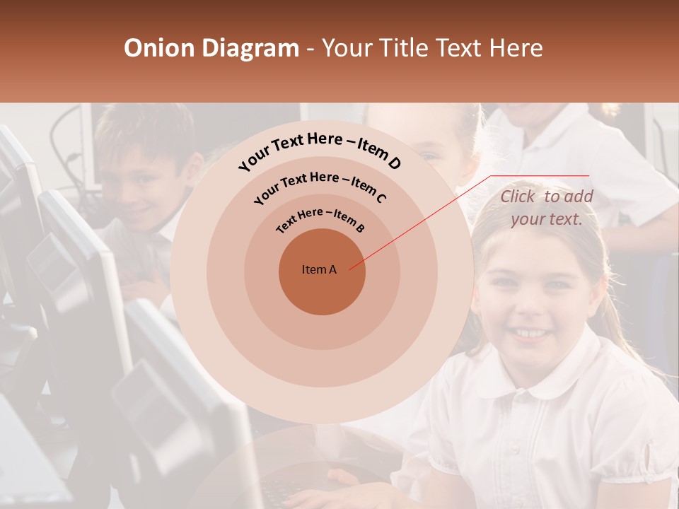 A Group Of Children Sitting In Front Of A Computer PowerPoint Template