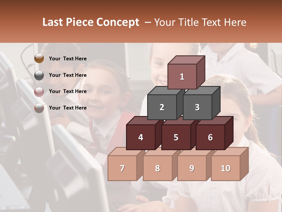 A Group Of Children Sitting In Front Of A Computer PowerPoint Template