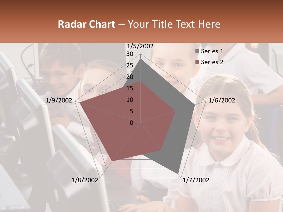 A Group Of Children Sitting In Front Of A Computer PowerPoint Template