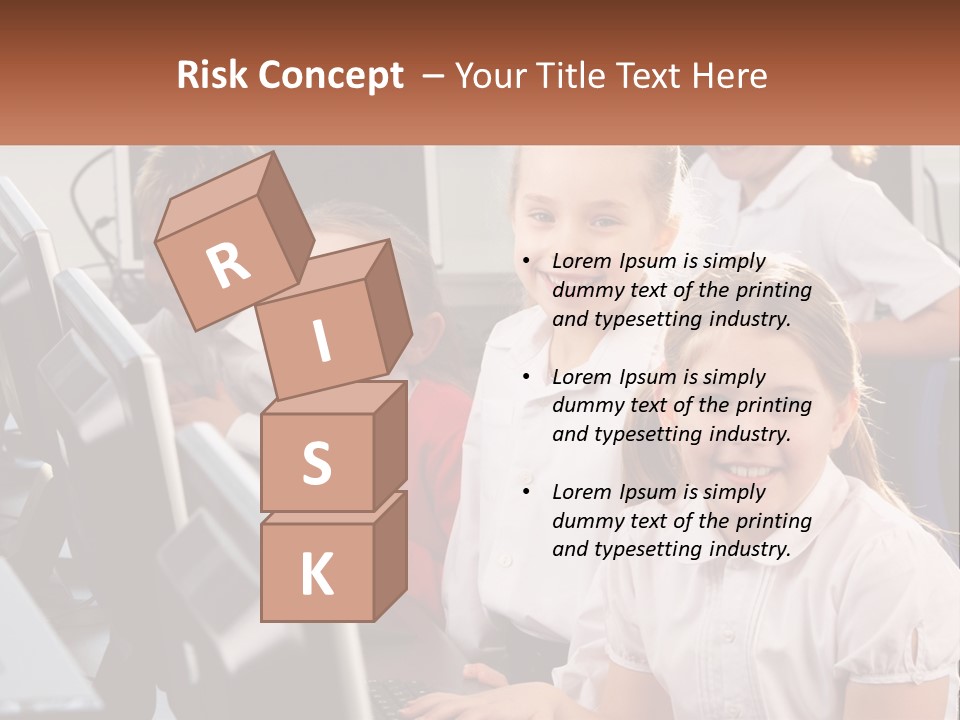 A Group Of Children Sitting In Front Of A Computer PowerPoint Template