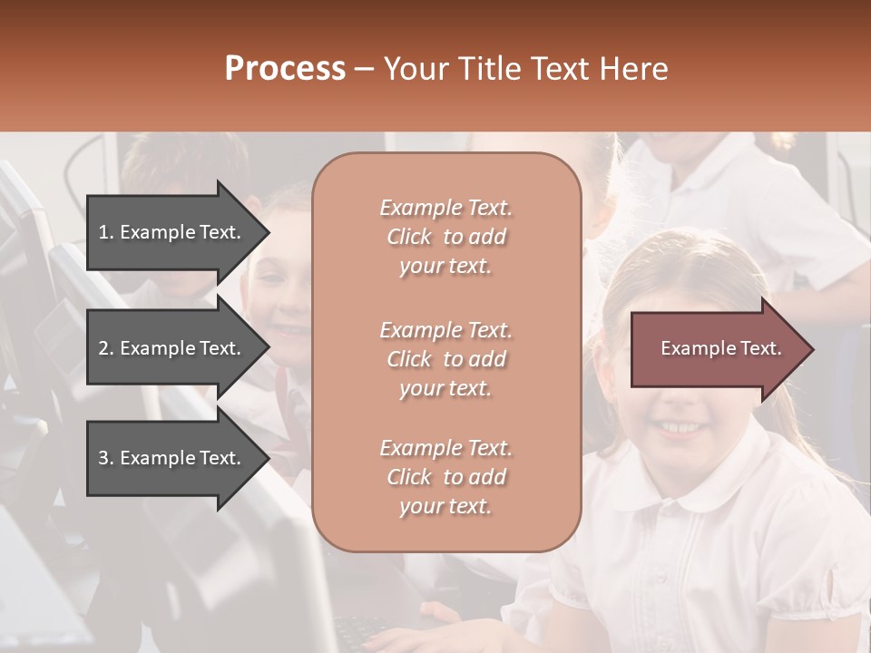 A Group Of Children Sitting In Front Of A Computer PowerPoint Template