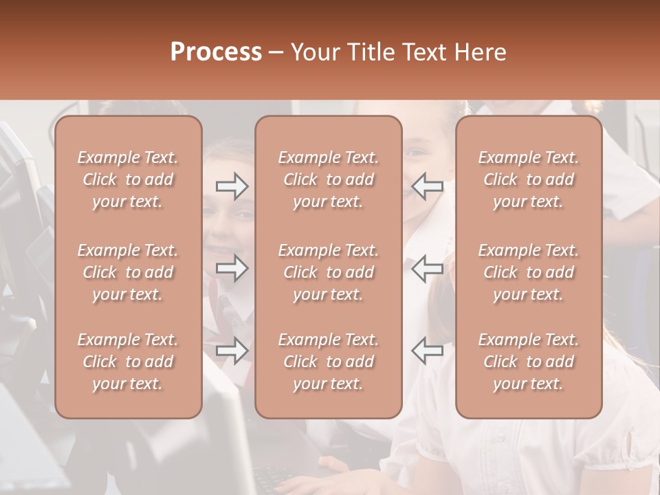 A Group Of Children Sitting In Front Of A Computer PowerPoint Template