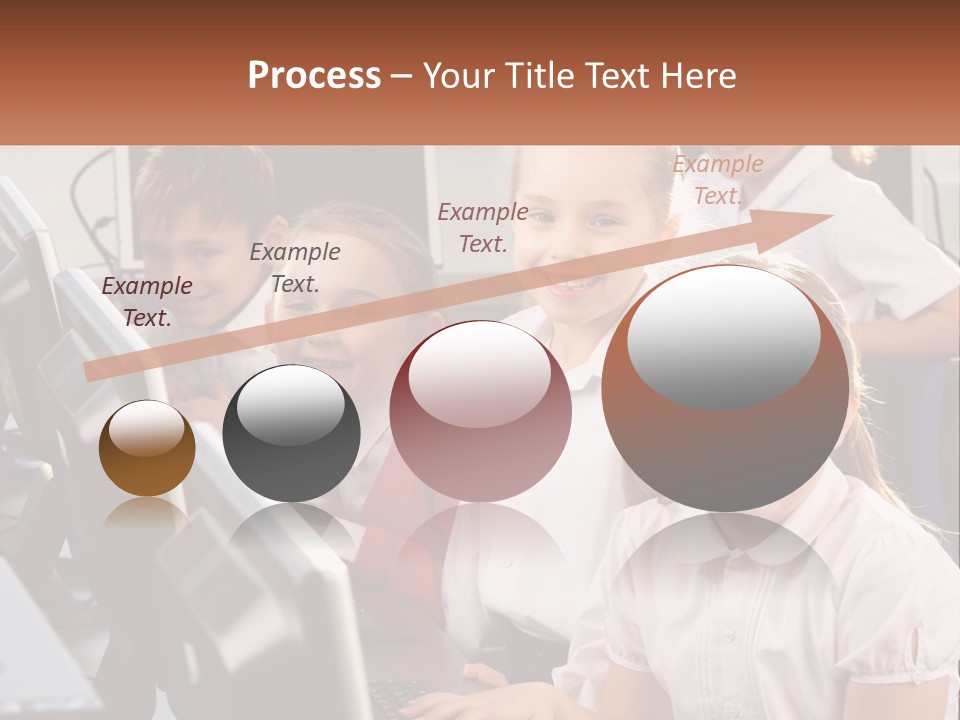 A Group Of Children Sitting In Front Of A Computer PowerPoint Template