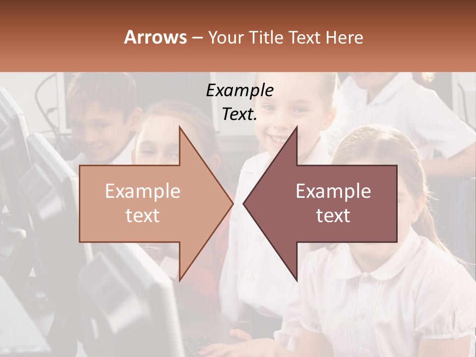A Group Of Children Sitting In Front Of A Computer PowerPoint Template