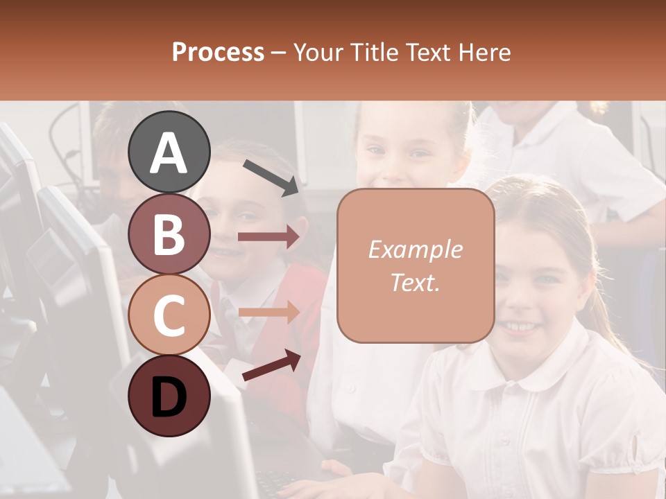 A Group Of Children Sitting In Front Of A Computer PowerPoint Template