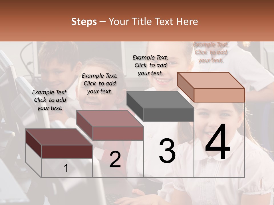 A Group Of Children Sitting In Front Of A Computer PowerPoint Template