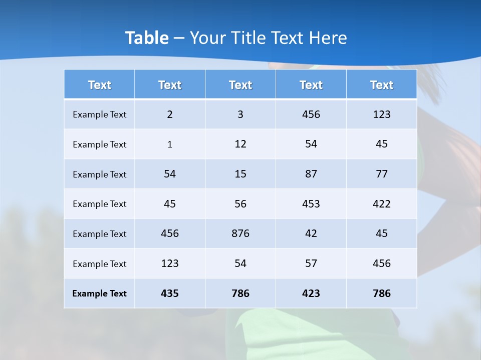 A Woman In A Green Tank Top Is Holding A Blue Dumbbell PowerPoint Template