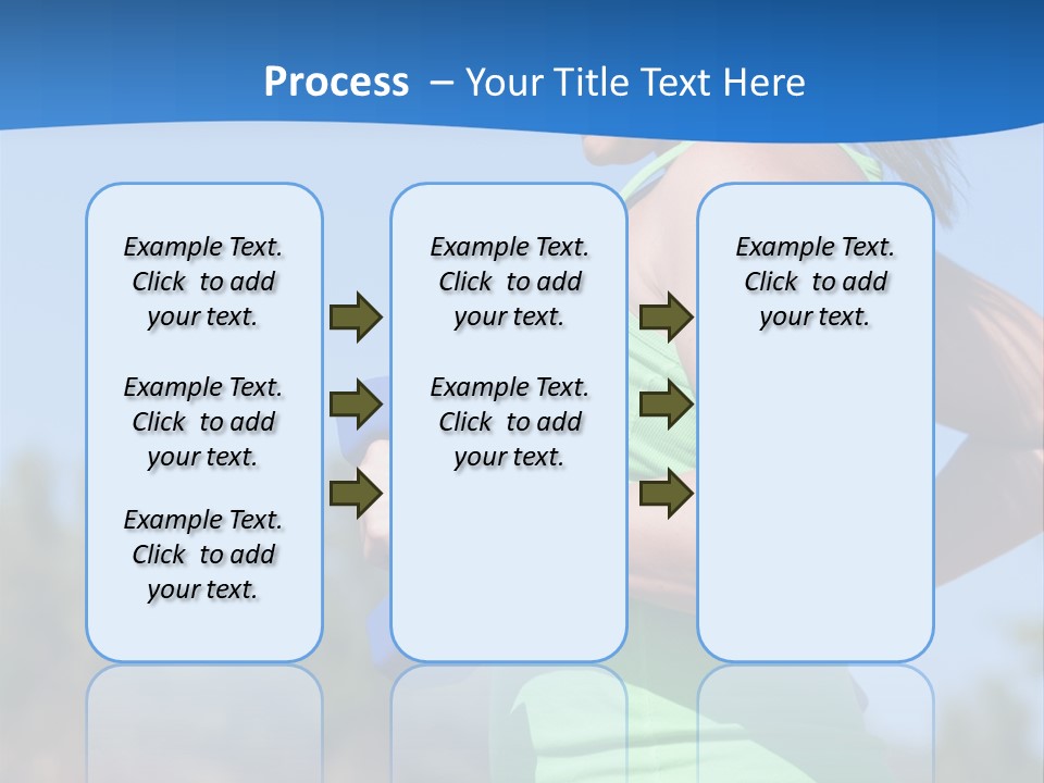 A Woman In A Green Tank Top Is Holding A Blue Dumbbell PowerPoint Template
