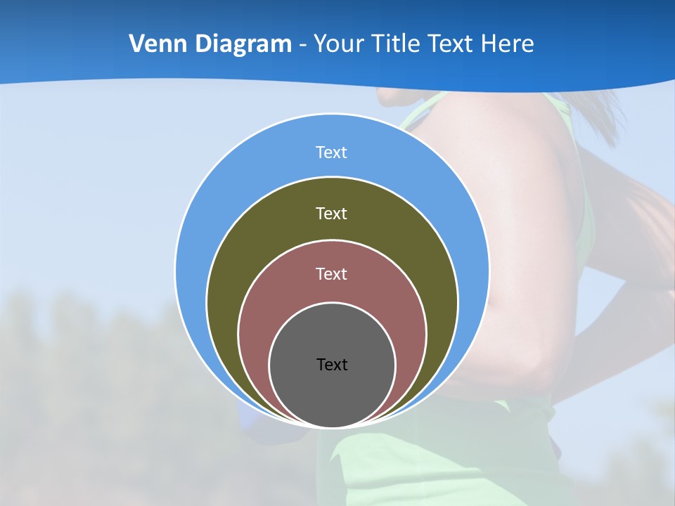 A Woman In A Green Tank Top Is Holding A Blue Dumbbell PowerPoint Template