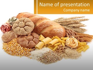 A Bunch Of Food That Is On A Table PowerPoint Template