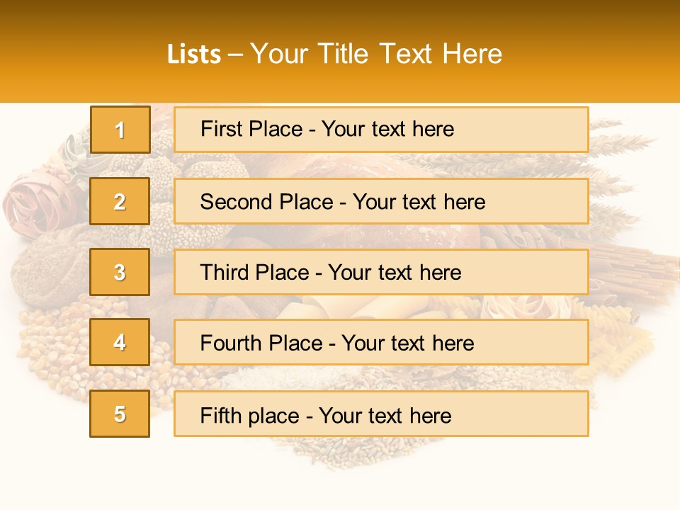 A Bunch Of Food That Is On A Table PowerPoint Template
