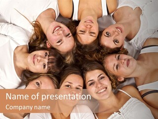 A Group Of Women Laying On Top Of Each Other PowerPoint Template