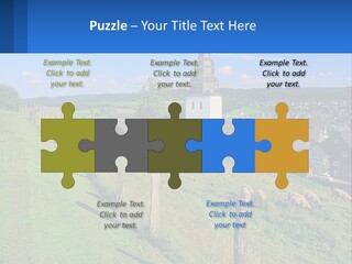 A Church On A Hill With Sheep Grazing In The Foreground PowerPoint Template