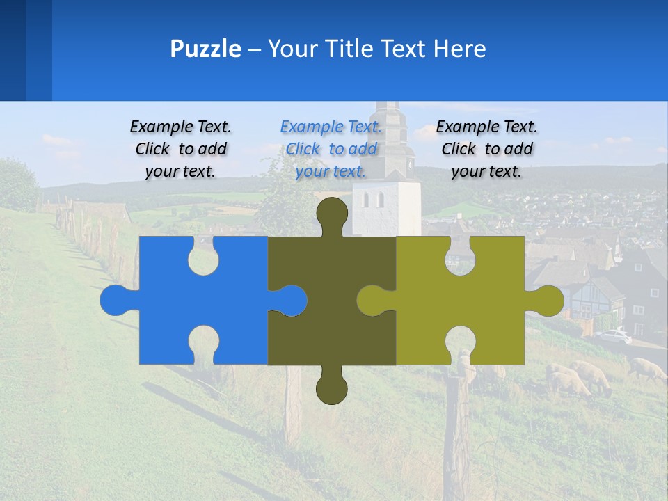 A Church On A Hill With Sheep Grazing In The Foreground PowerPoint Template