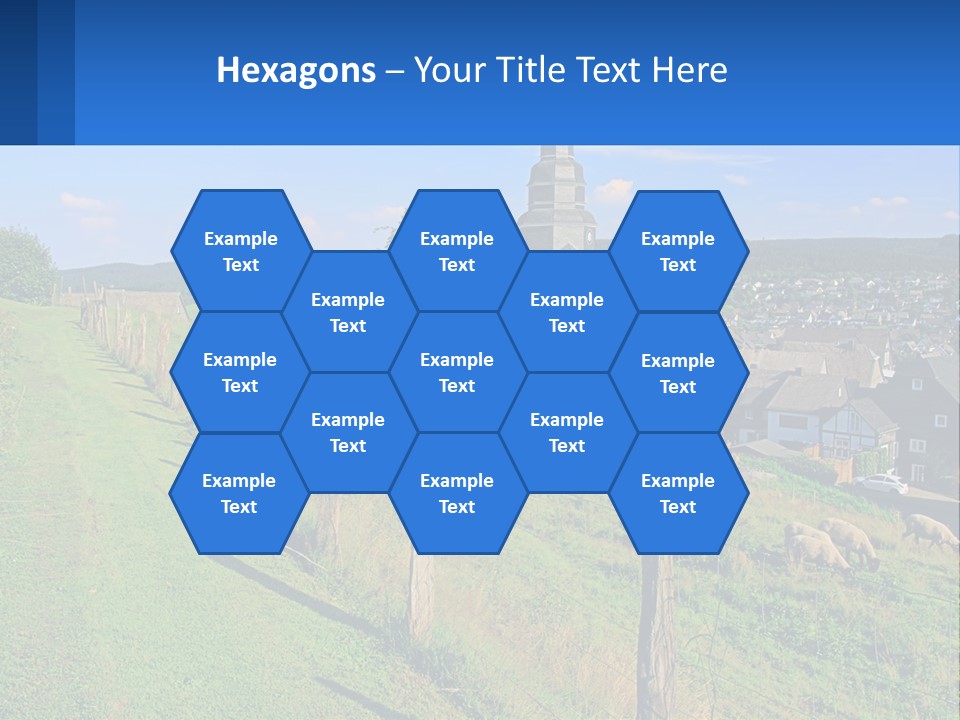 A Church On A Hill With Sheep Grazing In The Foreground PowerPoint Template