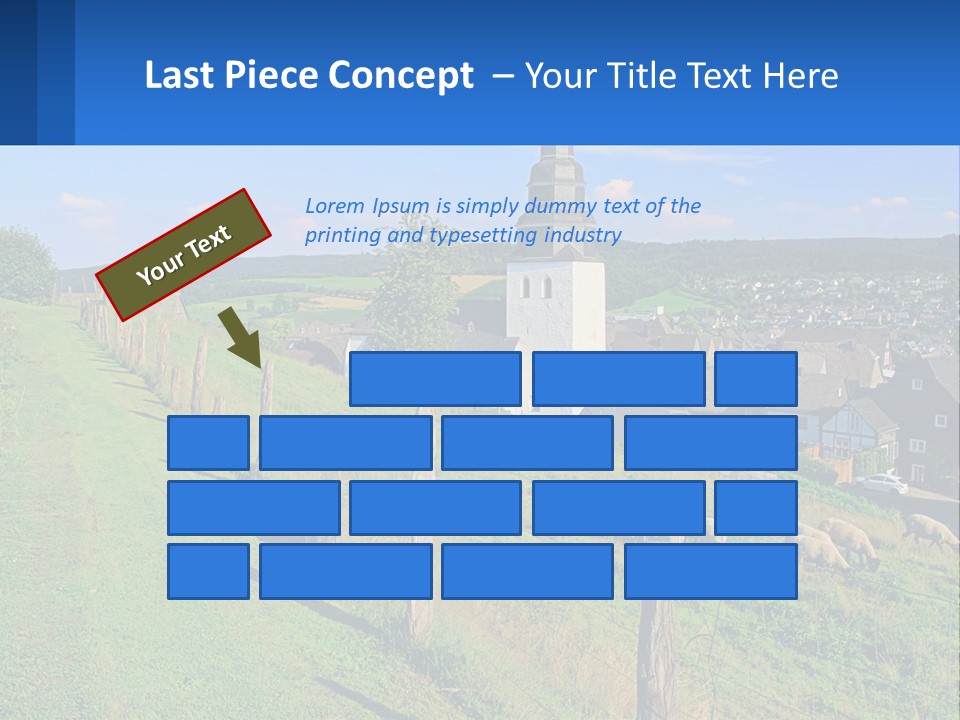 A Church On A Hill With Sheep Grazing In The Foreground PowerPoint Template