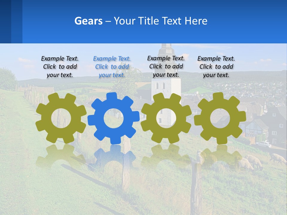 A Church On A Hill With Sheep Grazing In The Foreground PowerPoint Template