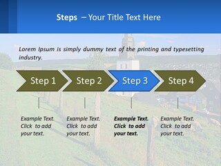 A Church On A Hill With Sheep Grazing In The Foreground PowerPoint Template