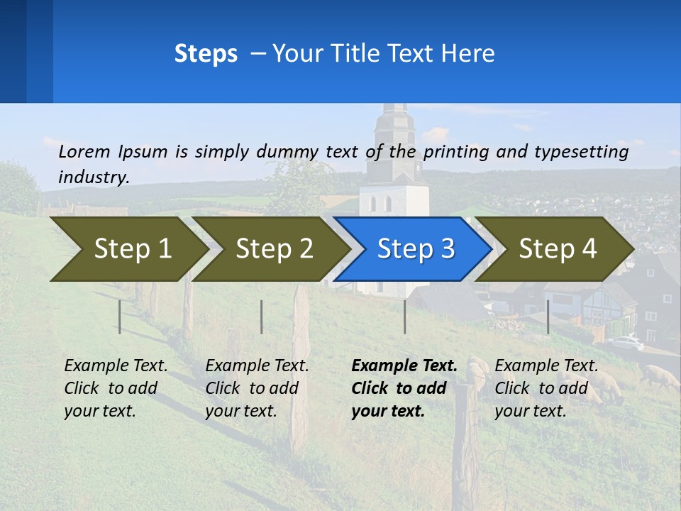 A Church On A Hill With Sheep Grazing In The Foreground PowerPoint Template