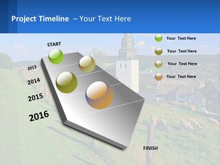 A Church On A Hill With Sheep Grazing In The Foreground PowerPoint Template