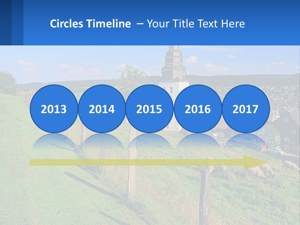 A Church On A Hill With Sheep Grazing In The Foreground PowerPoint Template