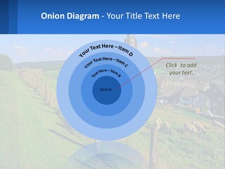A Church On A Hill With Sheep Grazing In The Foreground PowerPoint Template