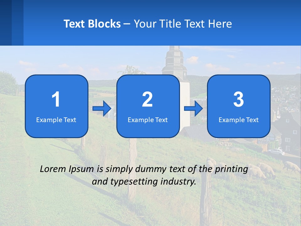 A Church On A Hill With Sheep Grazing In The Foreground PowerPoint Template