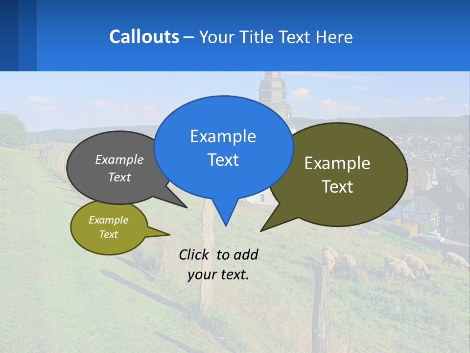 A Church On A Hill With Sheep Grazing In The Foreground PowerPoint Template