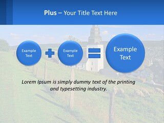 A Church On A Hill With Sheep Grazing In The Foreground PowerPoint Template