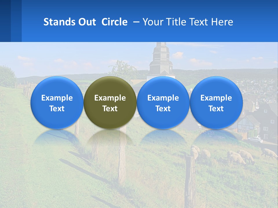 A Church On A Hill With Sheep Grazing In The Foreground PowerPoint Template