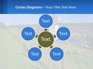 A Church On A Hill With Sheep Grazing In The Foreground PowerPoint Template