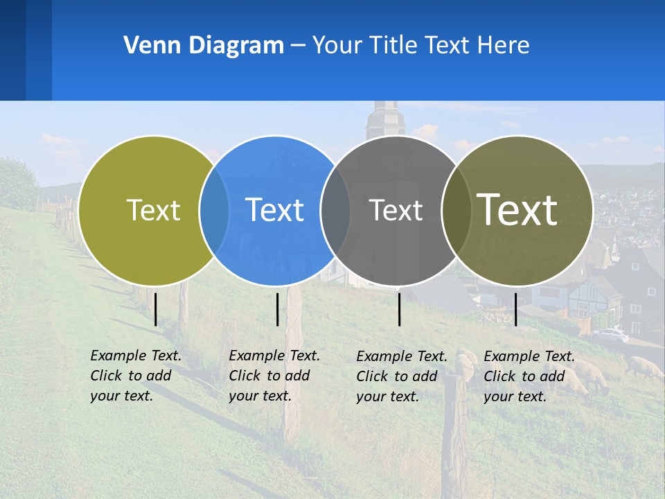 A Church On A Hill With Sheep Grazing In The Foreground PowerPoint Template