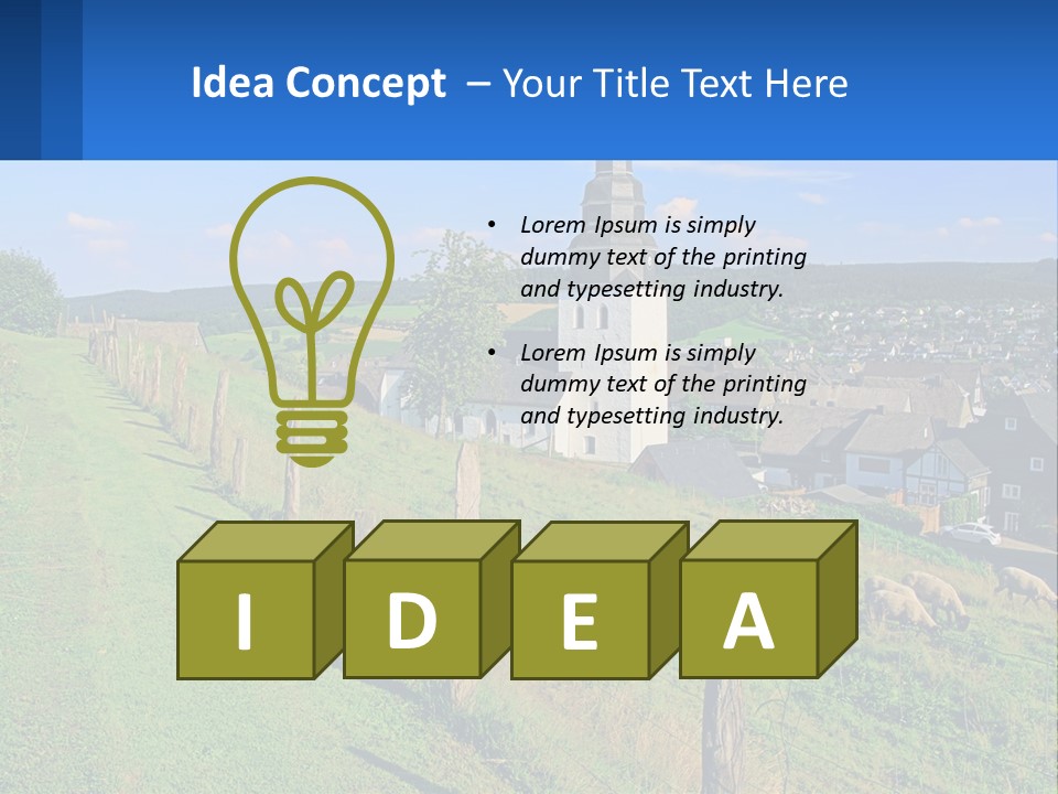 A Church On A Hill With Sheep Grazing In The Foreground PowerPoint Template