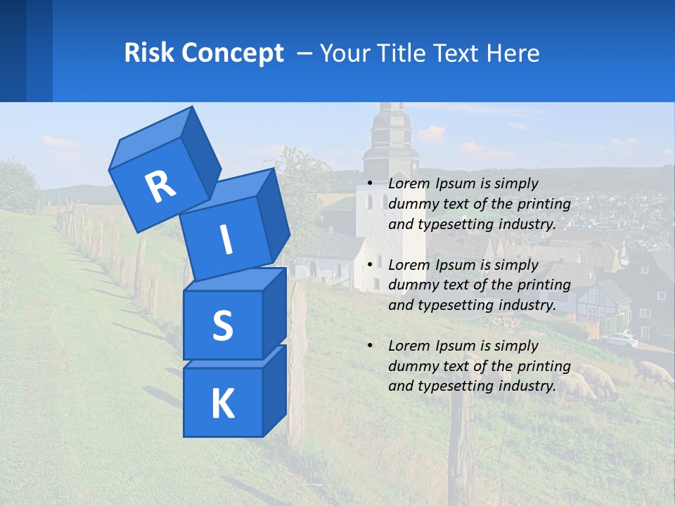 A Church On A Hill With Sheep Grazing In The Foreground PowerPoint Template