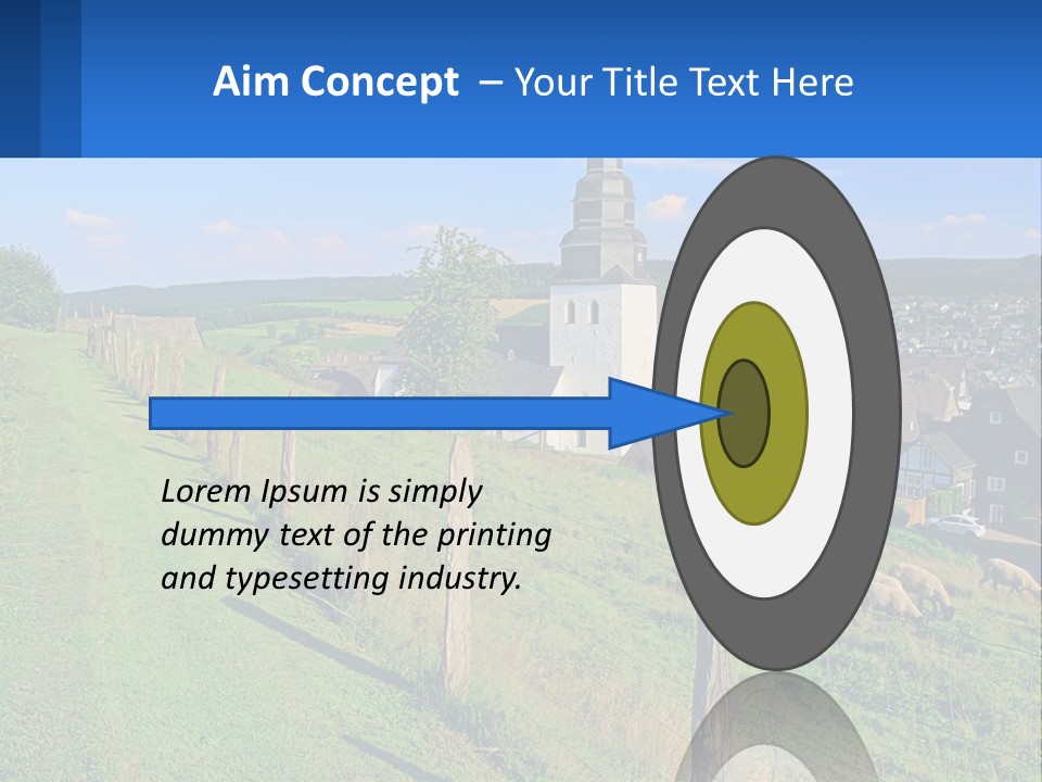 A Church On A Hill With Sheep Grazing In The Foreground PowerPoint Template
