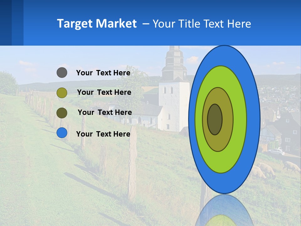 A Church On A Hill With Sheep Grazing In The Foreground PowerPoint Template