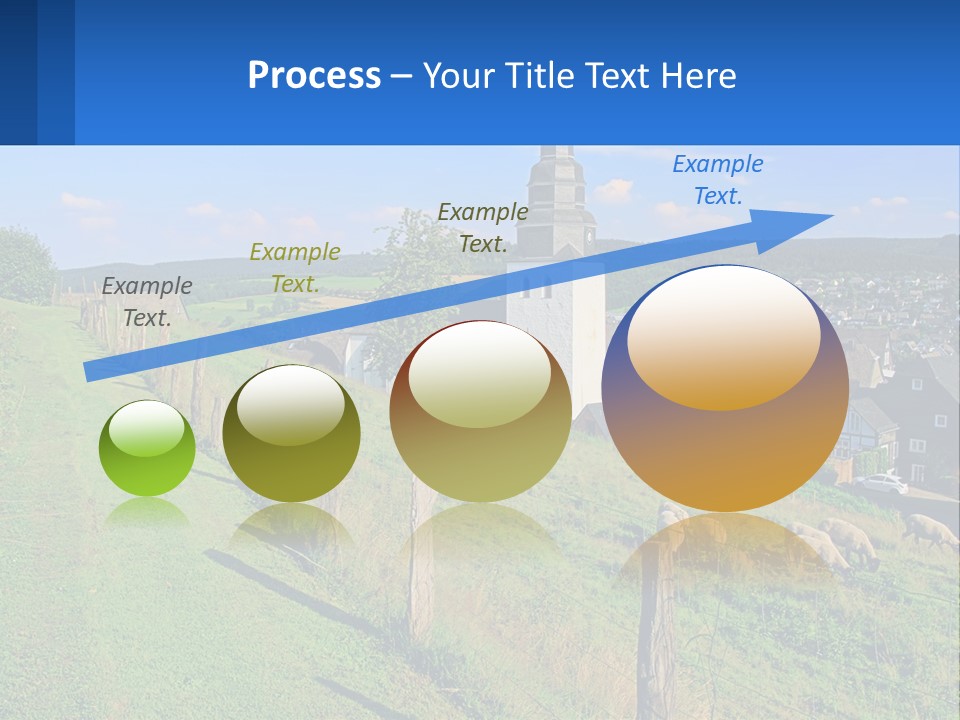 A Church On A Hill With Sheep Grazing In The Foreground PowerPoint Template