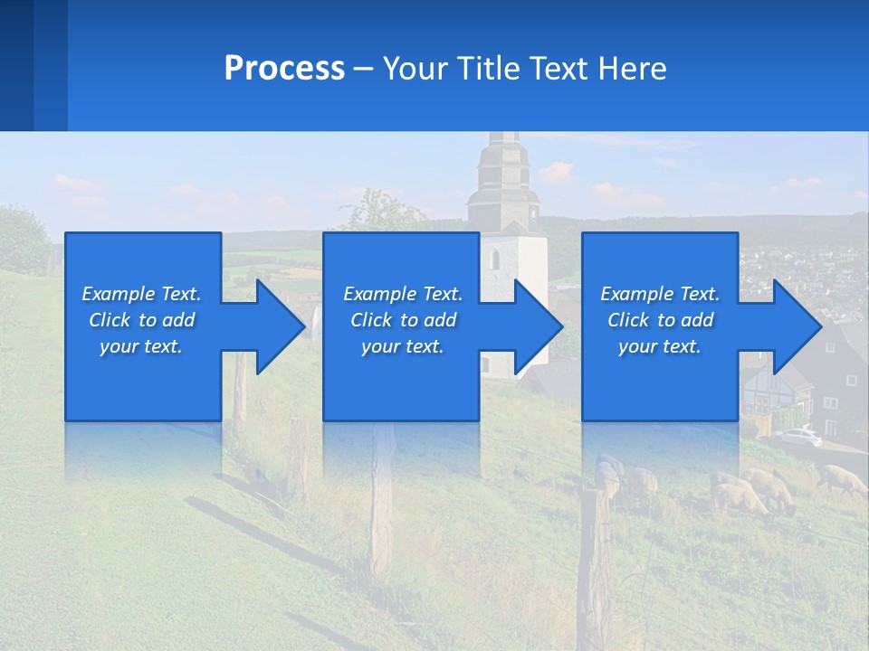 A Church On A Hill With Sheep Grazing In The Foreground PowerPoint Template